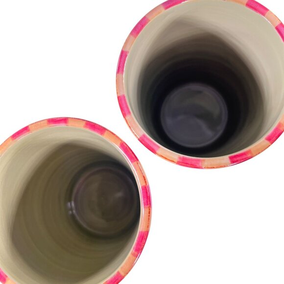 Vtg Signature Housewares Mugs OLIVIA by Debby Segura Stoneware 2002 Set of 2 - Picture 5 of 9